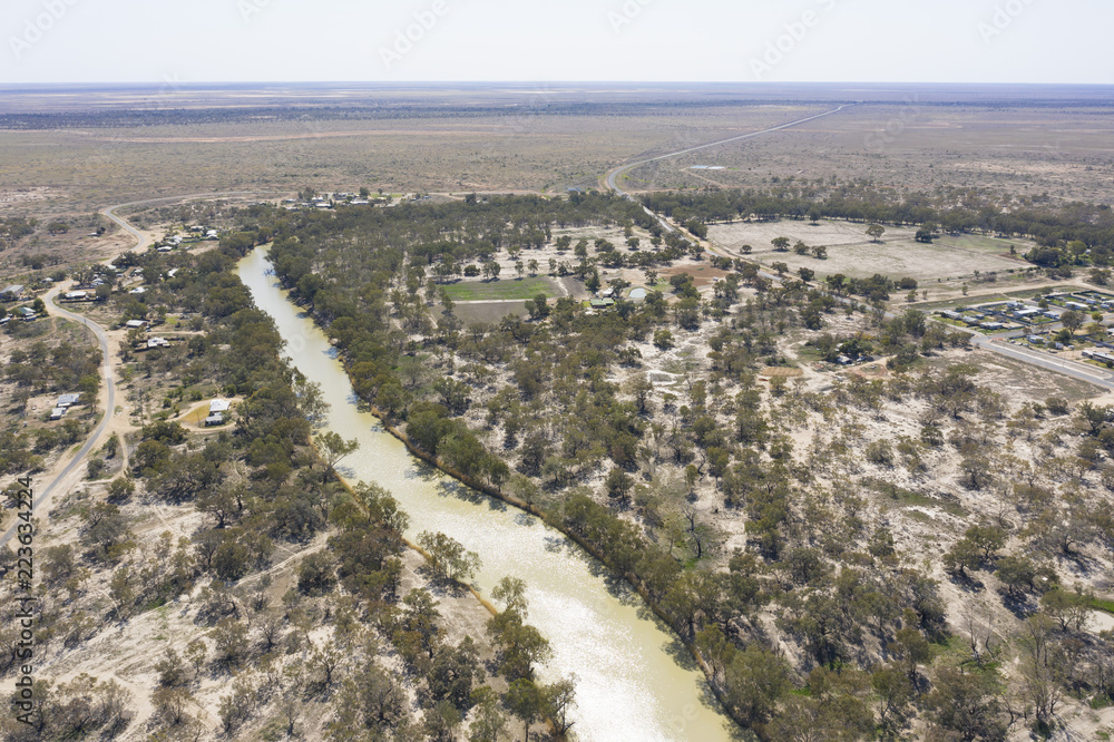 The  Barwon river near the New South Wales outback town of  brewarrina.