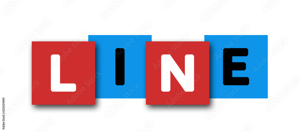 Line - letters written in beautiful boxes on white background Line - letters written in beautiful boxes on white background