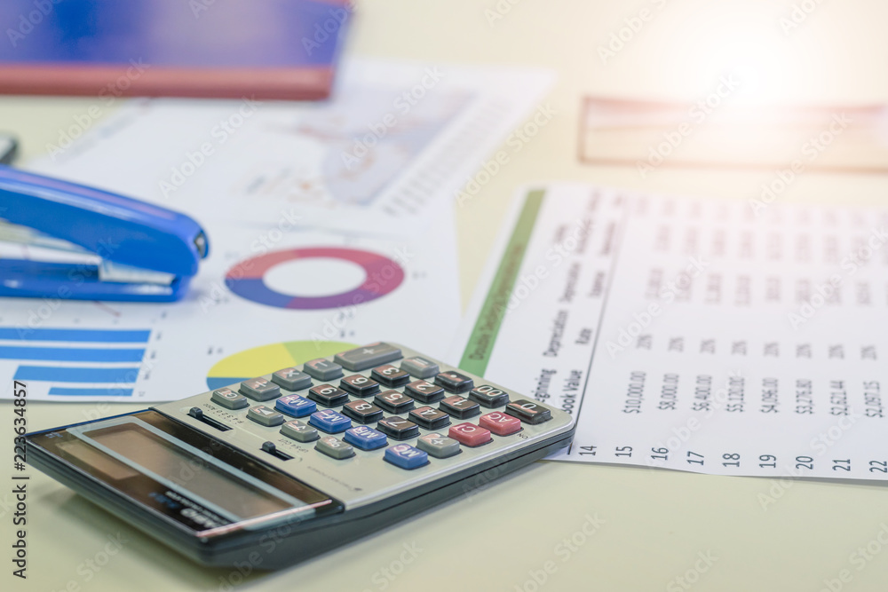 The business man working with accounting in the office The business man working with accounting in the office