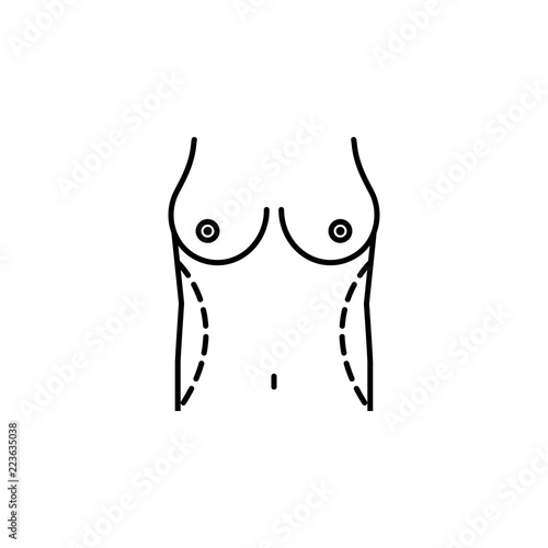 waistline woman surgery icon. Element of beauty and anti aging icon for mobile concept and web apps. Thin line waistline woman surgery icon can be used for web and mobile