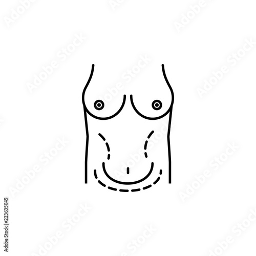 Abdomen, belly cellulite surgery icon. Element of beauty and anti aging icon for mobile concept and web apps. Thin line Abdomen, belly cellulite surgery icon can be used for web