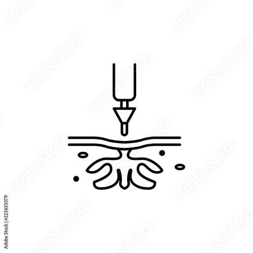 Injection Skin Cleansing icon. Element of beauty and anti aging icon for mobile concept and web apps. Thin line Injection Skin Cleansing icon can be used for web and mobile