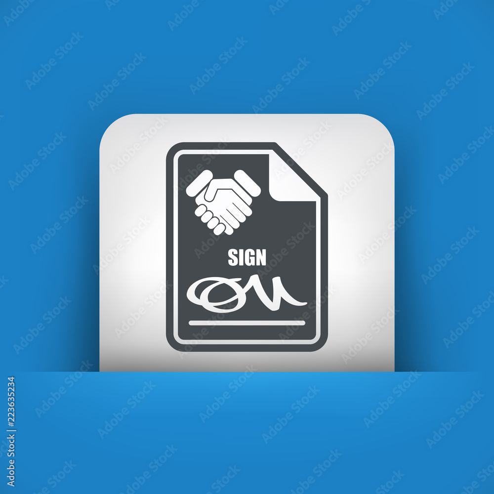 Sign on agreement document Sign on agreement document