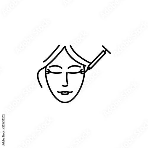 botox syringe to wrinkles icon. Element of beauty and anti aging icon for mobile concept and web apps. Thin line botox syringe to wrinkles icon can be used for web and mobile