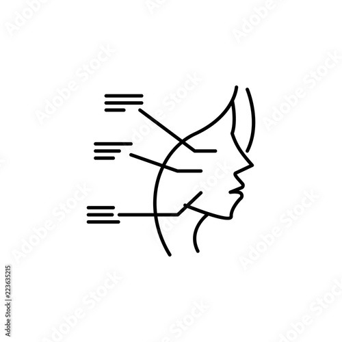 Cosmetic face analysis icon. Element of beauty and anti aging icon for mobile concept and web apps. Thin line Cosmetic face analysis icon can be used for web and mobile