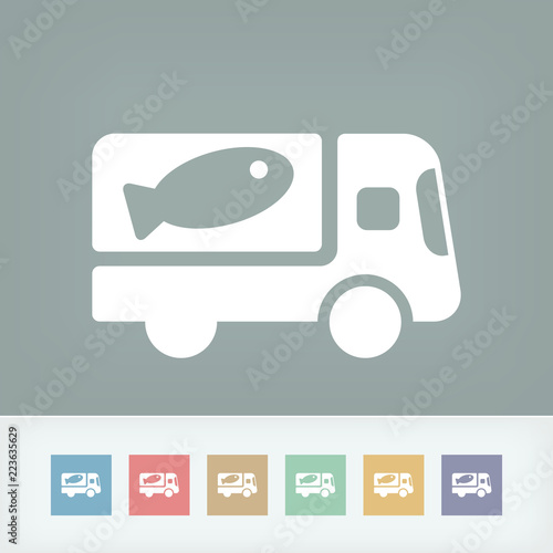 Fish van icon concept
