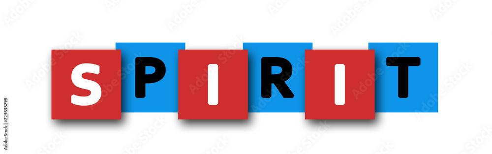 Spirit - letters written in beautiful boxes on white background Spirit - letters written in beautiful boxes on white background