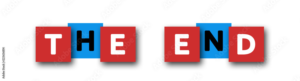 The-End - letters written in beautiful boxes on white background The-End - letters written in beautiful boxes on white background