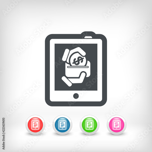 Money icon on touch device Free Download Money icon on touch device - GFXLoad