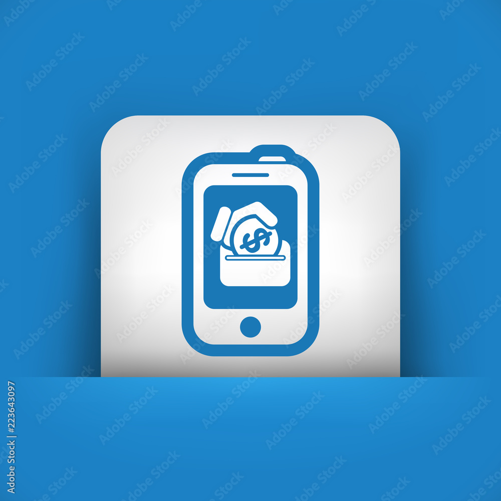 Money icon on touch device Money icon on touch device
