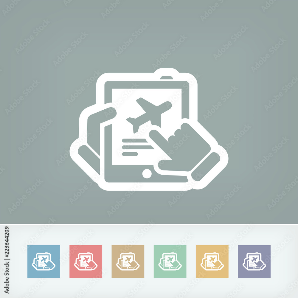 Airline booking on vertical tablet Airline booking on vertical tablet