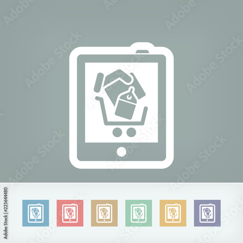 Shopping on tablet icon