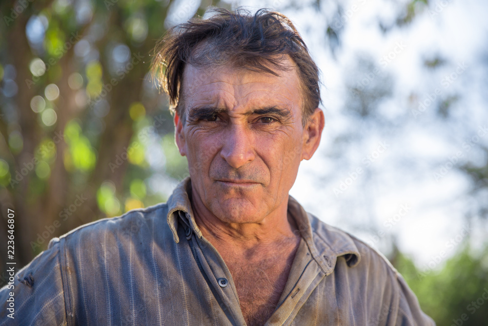 Farmer with wrinkles on his face Farmer with wrinkles on his face