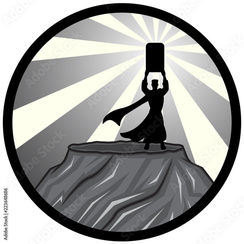Moses and Ten Commandments Silhouette