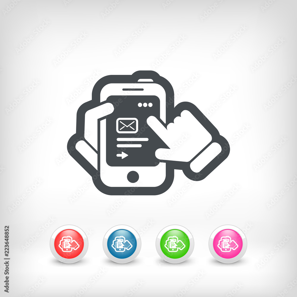 Smartphone icon. Send mail. Smartphone icon. Send mail.