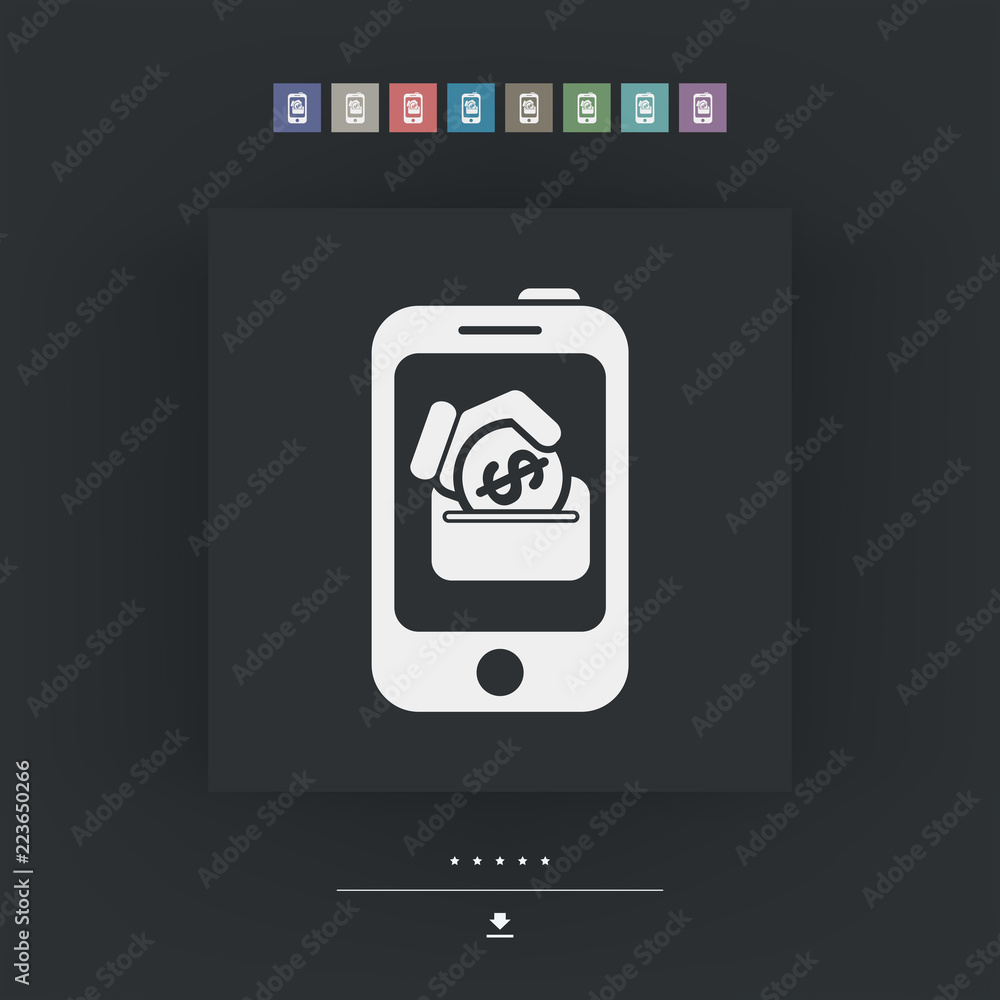 Money icon on touch device Money icon on touch device