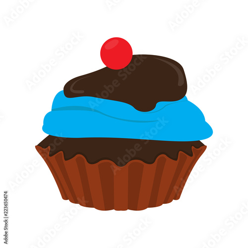 Isolated colored cupcake icon