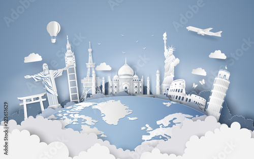 Obraz na plátne Illustration of world tourism day