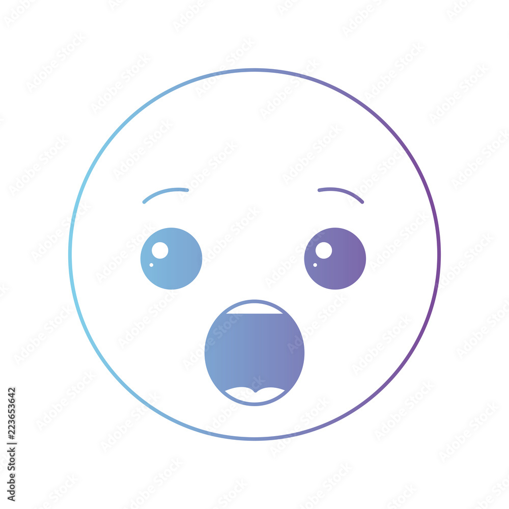 Fototapeta premium cartoon head surprised kawaii character