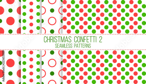 christmas confetti 2, seamless patterns set