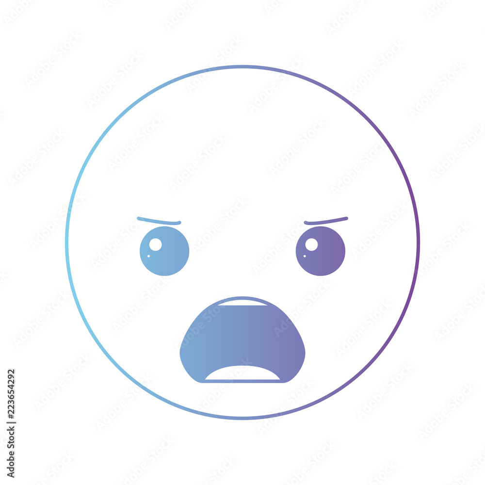 cartoon angry head kawaii character cartoon angry head kawaii character
