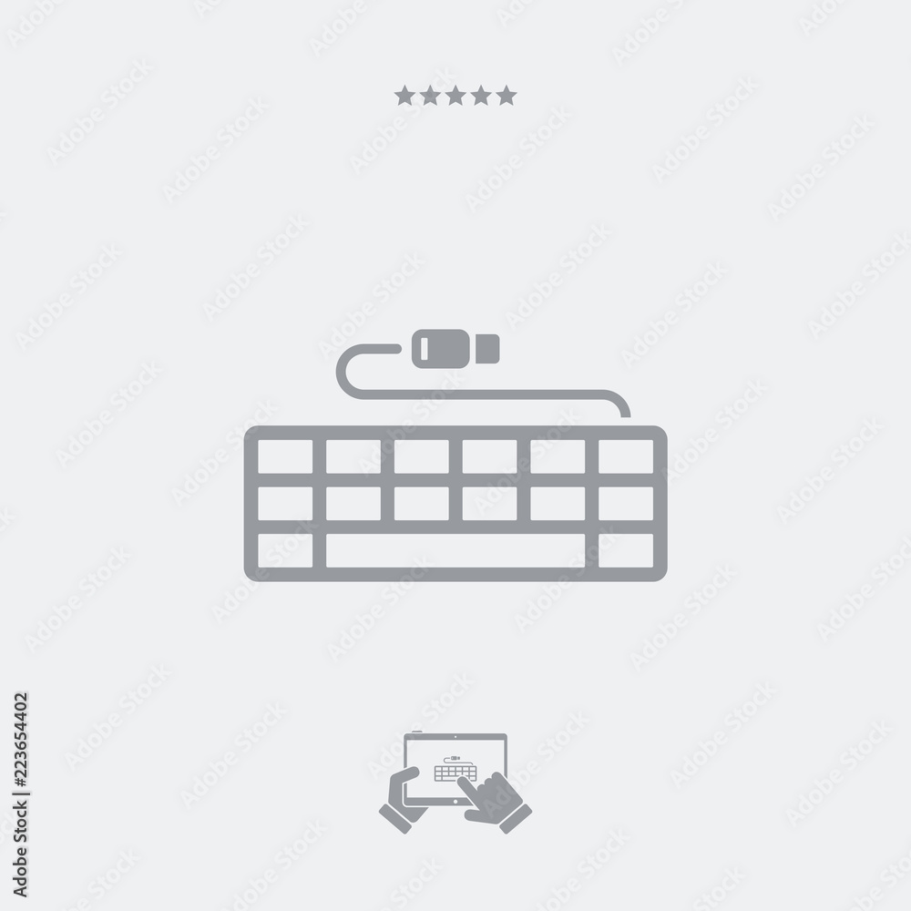 USB keyboard flat icon USB keyboard flat icon