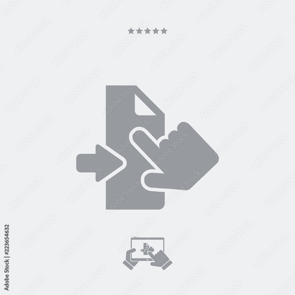 Sliding document flat icon Sliding document flat icon