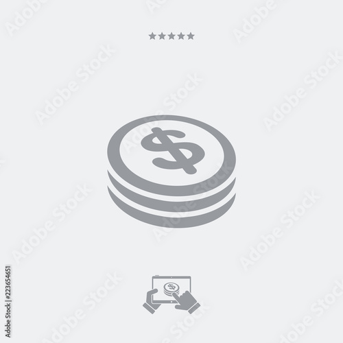 Dollar coin flat icon