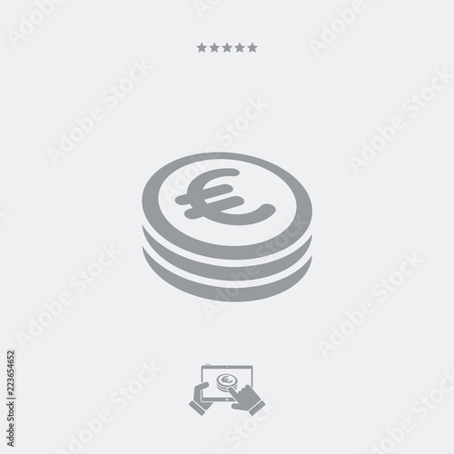 Euro coin flat icon