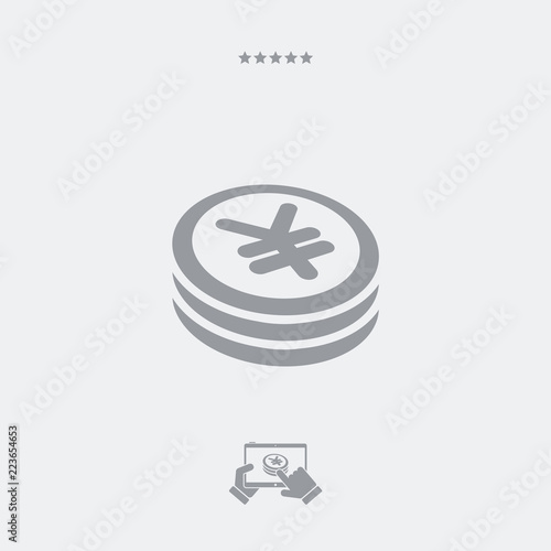 Yen coin flat icon