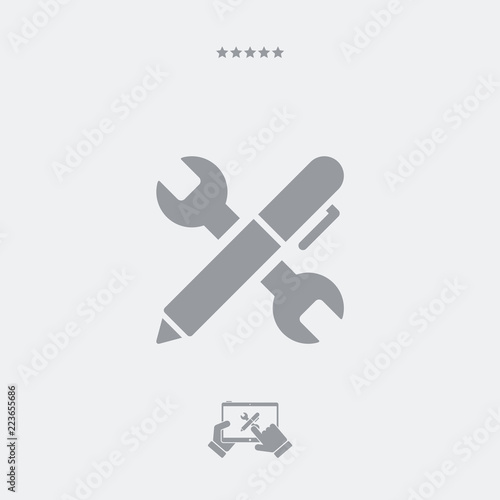 Wrench and pen - Design studio icon