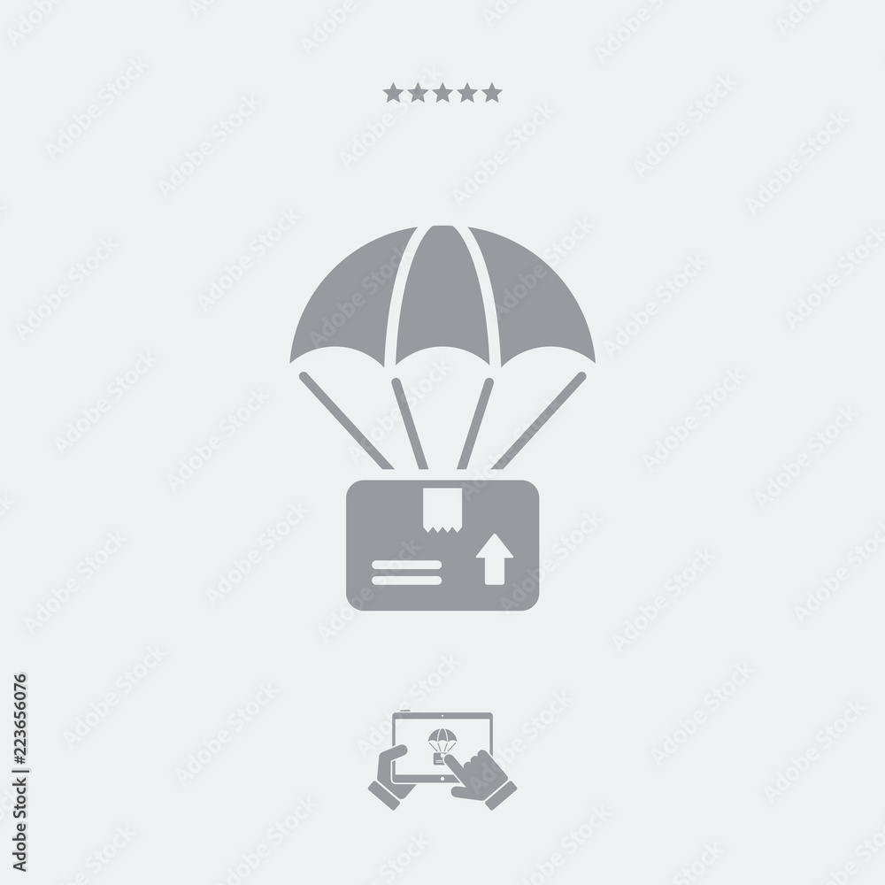 Parachuted delivery - Minimal vector icon Parachuted delivery - Minimal vector icon