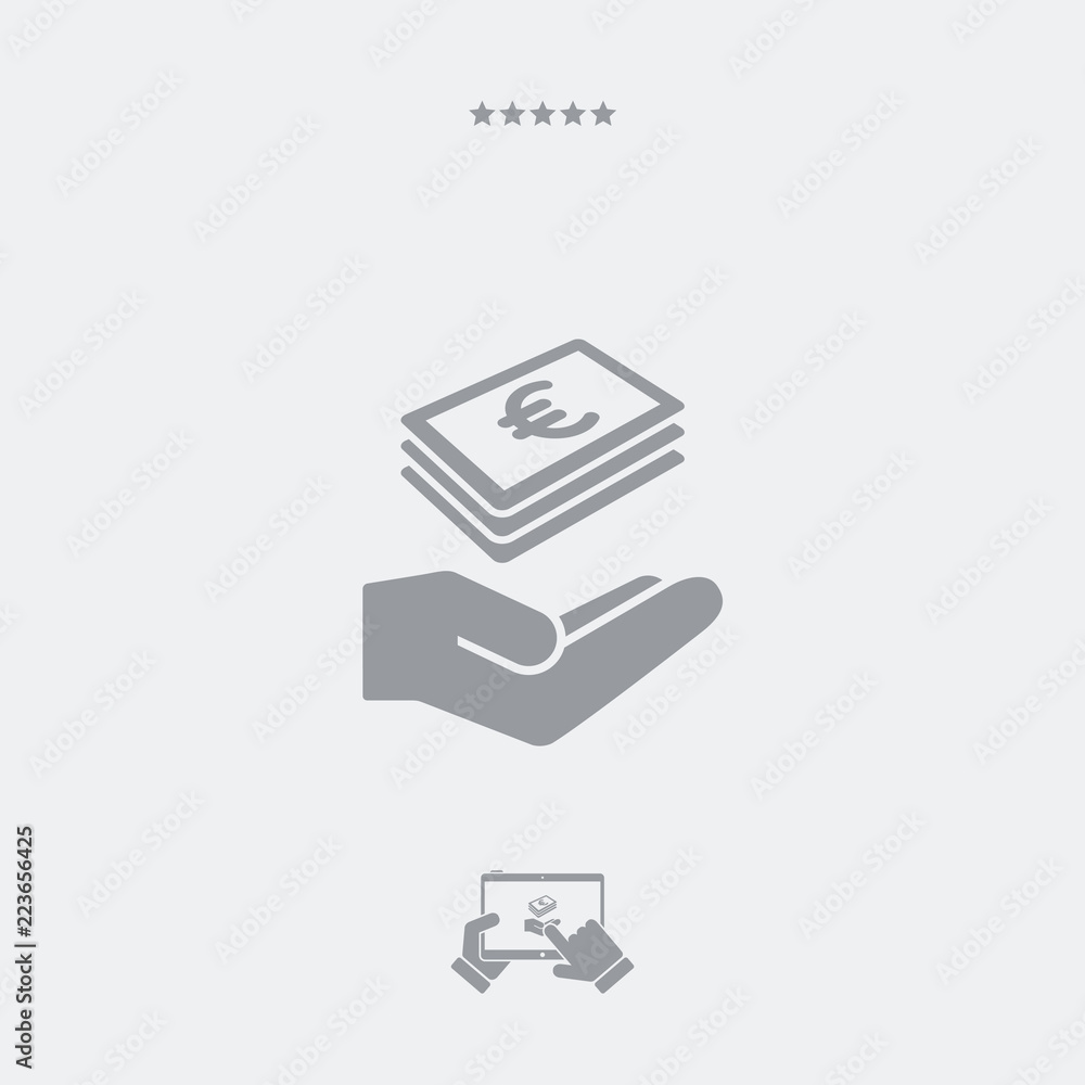 Giving Euro banknotes - Minimal icon Giving Euro banknotes - Minimal icon