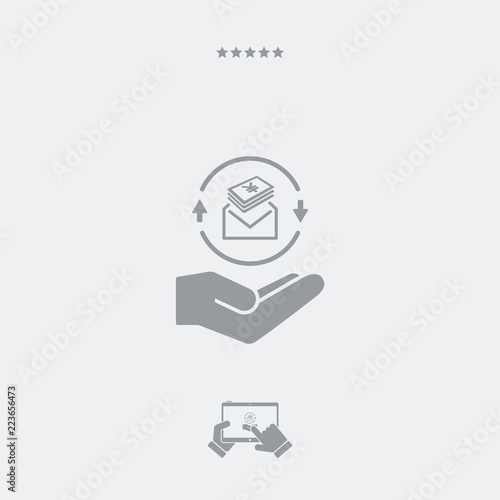 Envelope containing Yen - Minimal modern flat icon