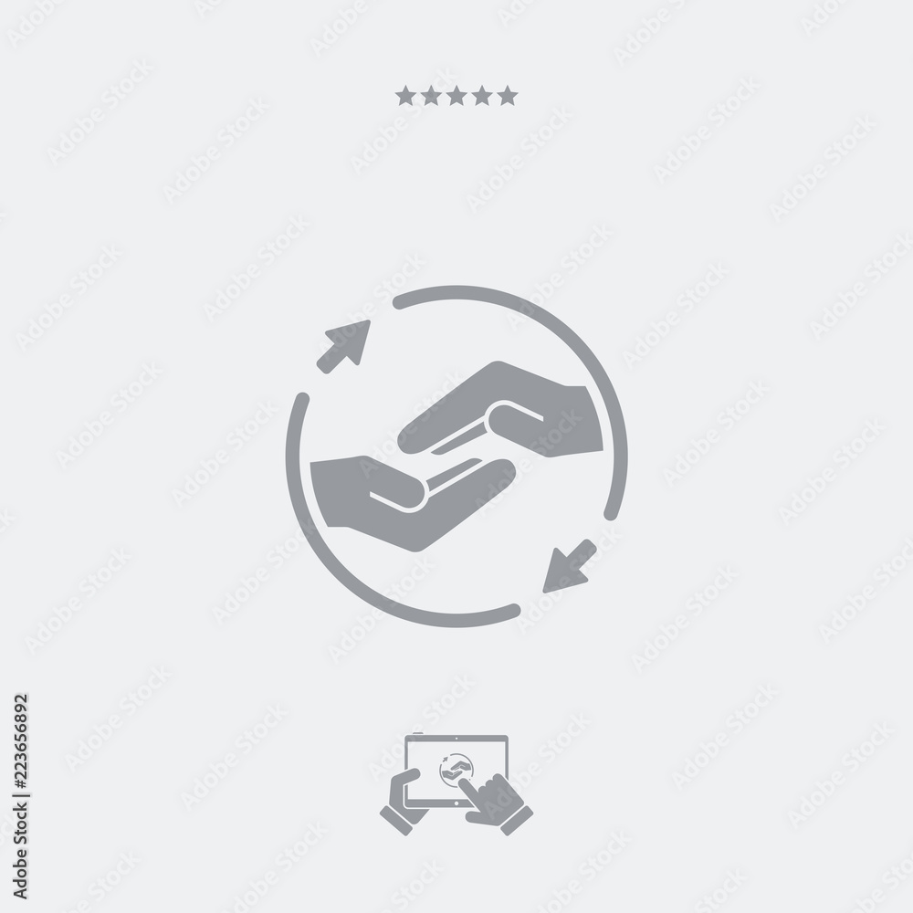 Mutual assistance - Vector minimal icon Mutual assistance - Vector minimal icon