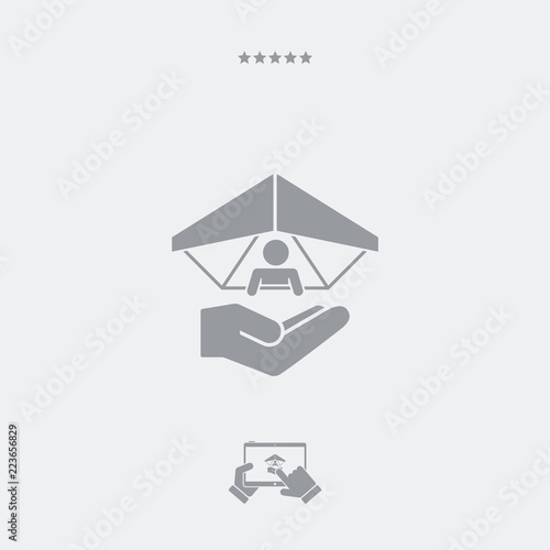 Hang glider concept - Minimal vector icon