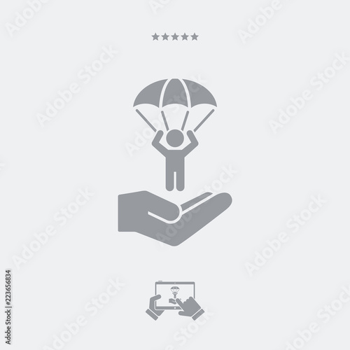 Parachuting concept - Minimal vector icon