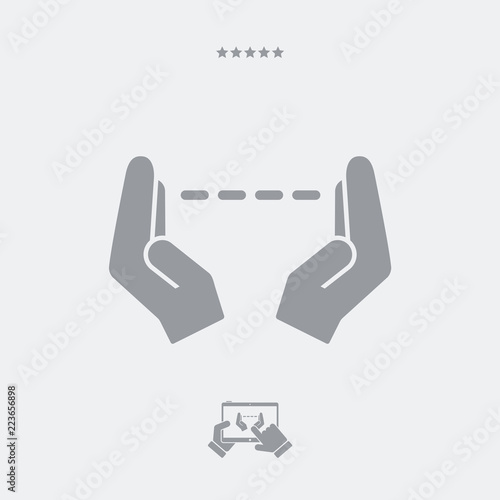 Hands in gesture of measuring - Vector minimal icon