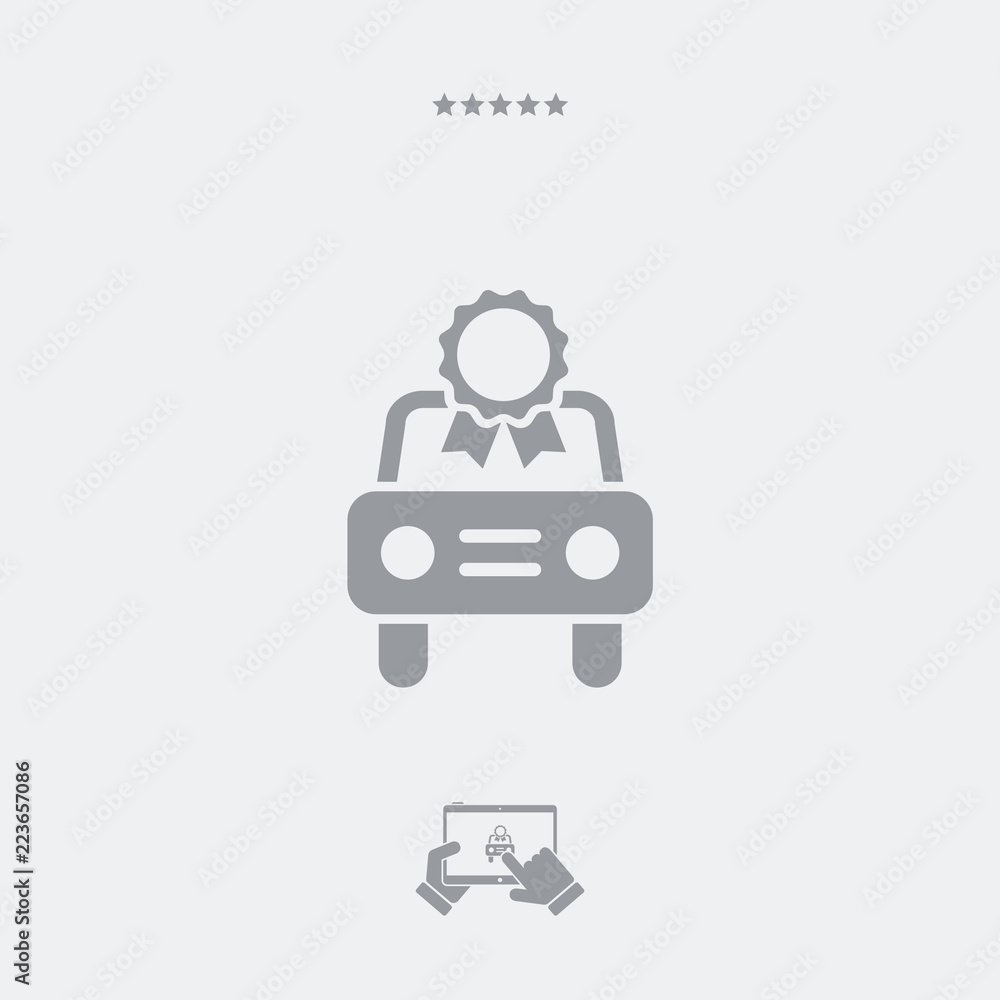 Car certificate concept - Minimal icon Car certificate concept - Minimal icon