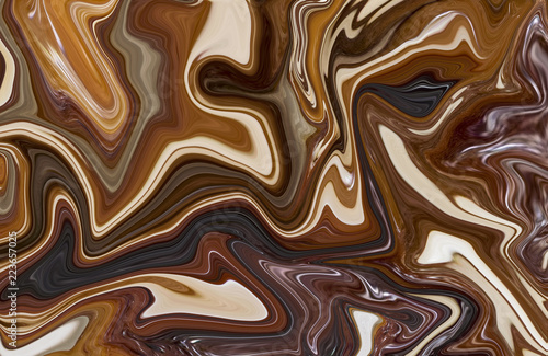 Colorful marble surface. Brown marble pattern of the blend of curves. Abstract pattern.