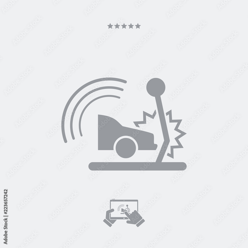 Satellite protection for car crashes - Vector web icon