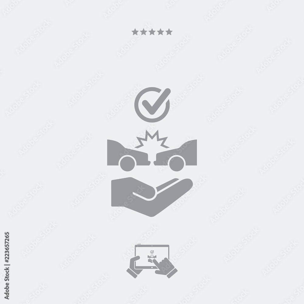 Car crash check - Vector web icon Car crash check - Vector web icon