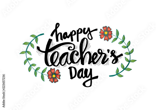 Happy teacher's day greeting card.