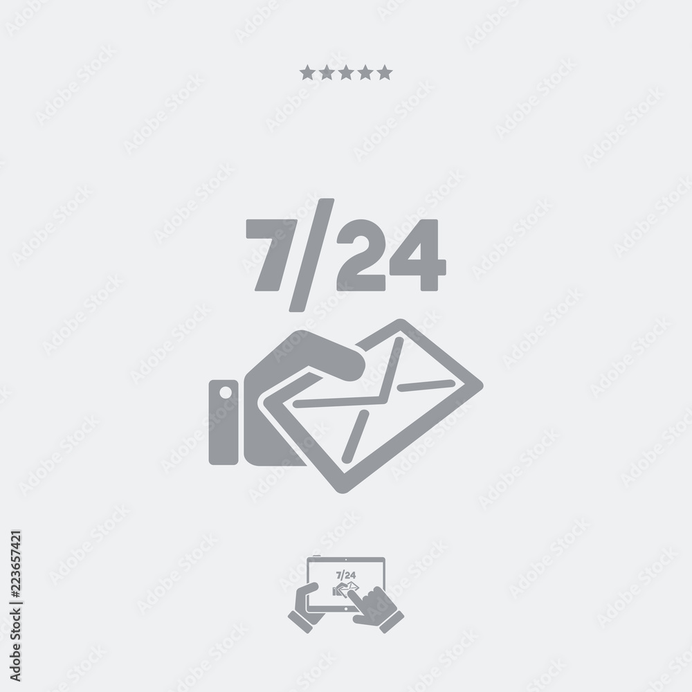 Mail services 7/24 - Vector web icon Mail services 7/24 - Vector web icon