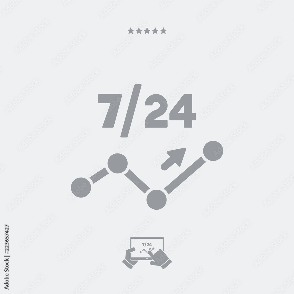 Data report services 24/7 - Vector web icon Data report services 24/7 - Vector web icon