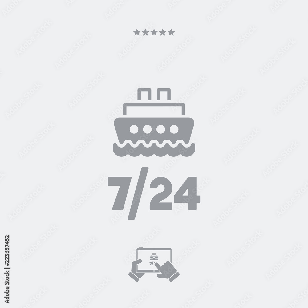 Ship services 7/24 - Vector web icon Ship services 7/24 - Vector web icon