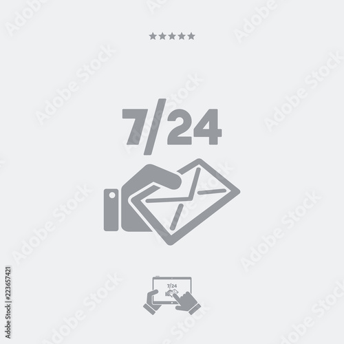 Free Download Mail services 7/24 - Vector web icon - GFXLoad