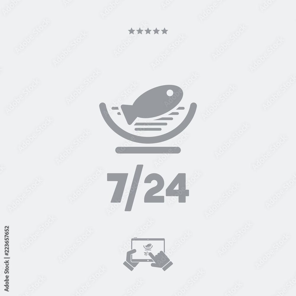 Naklejka premium Online food services - Fish - Vector web icon