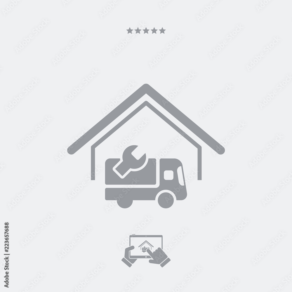 Steady truck assistance center - Vector web icon Steady truck assistance center - Vector web icon