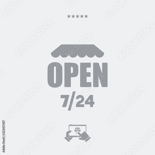 Store open 7/24 - Vector web icon